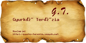 Gyurkó Terézia névjegykártya